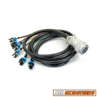 Skid Steer Aux Control Harness 8' - 6 Function Delphi 14 Pin Connector - Image 1 of 3