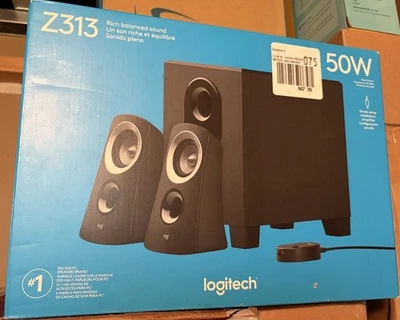 NEW Logitech Z313 2.1 Channel Speaker Audio System 50W + Subwoofer 3 Speakers PC - Image 1 of 4