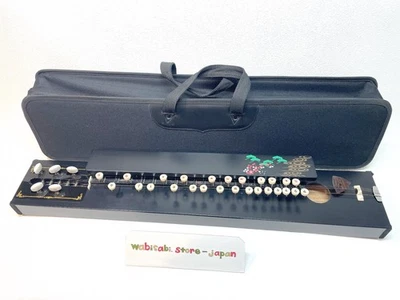Arpa japonesa Koto acústica Taishogoto Tokumatsu con estuche Foto 1 de 4