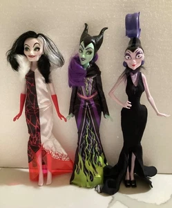 Menge 3 Disney Villains Modepuppen 11 Zoll - CRUELLA DE VIL, MALEFICENT, YZMA - Bild 1 von 5
