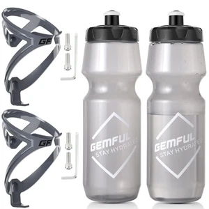 GEMFUL Bike Water Bottles with Bicycle Holder 750ml Mtb Cycling Squeeze 24 oz... - Picture 1 of 7