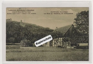 Hüneburg bei Bielefeld  Blick zur Hüneburg mit Dreikaiserturm Westfalenlied gst. - Picture 1 of 2