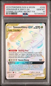 PSA 10 VENUSAUR & SNIVY GX 249 COSMIC ECLIPSE SECRET RARE RAINBOW POKEMON - Bild 1 von 2