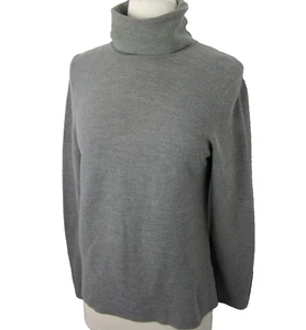Eileen Fisher 100% Merino Wool Turtleneck Sweater Gray Women's Size S - Picture 1 of 7