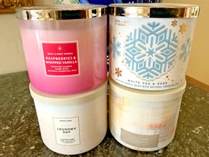 Lot of 4 3-Wick Bath & Body Works Large Candles New RARE - Picture 1 of 5