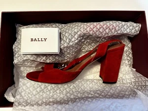 BALLY Genuine Suede Pumps, Size 9, Color Red, Pre-owned - Picture 1 of 14