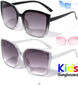 GIRL'S OVERSIZED CHILDREN'S SUNGLASSES OVERSIZED SQUARE BUTTERFLY KIDS 100% UV - Picture 1 of 12