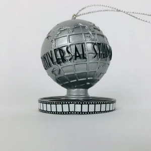 Universal Studios Exclusive World Globe Film Strip Logo Resin Ornament Silver - Picture 1 of 8