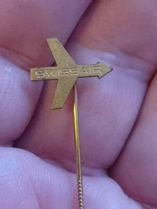 SWISSAIR - Swiss airline avio company - logo pin badge HUGUENIN LE LOCLE - Picture 1 of 5