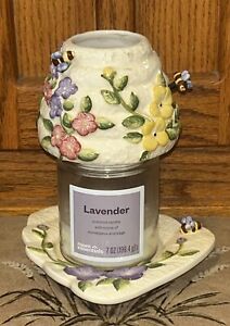 Bumblebee Beehive Candle Topper With Plate Flowers Home Interiors 3D 2 Piece 