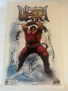 ULTRA STREET FIGHTER IV HUGO POSTER SIGNED BY PRODUCER YOSHINORI ONO SDCC 2013 - Picture 1 of 2