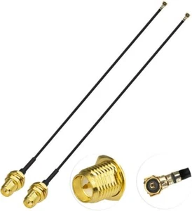 SUPERBAT U.fl/IPEX MHF4 Cable (6inch 2-Pack) MHF4 to RP-SMA Bulkhead Cable for - Zdjęcie 1 z 4
