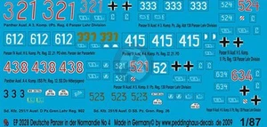 Peddinghaus 1/87 (HO) German Tank & Vehicle Markings Normandy '44 WWII No.4 2028 - Picture 1 of 1