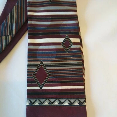 Corbata para hombre Henry Grethel borgoña 100 % seda italiana Foto 1 de 4