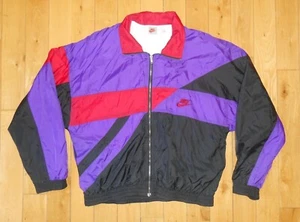 Vtg NIKE Gray Tag Full Zipper Color Block Lightweight Windbreaker Jacket Mens M - Picture 1 of 6