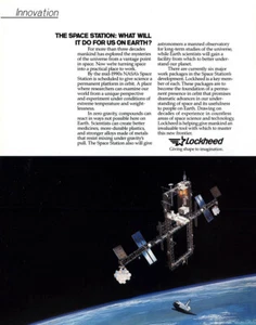 1987 Lockheed: Space Station Do For Us On Earth Vintage Print Ad - Picture 1 of 1