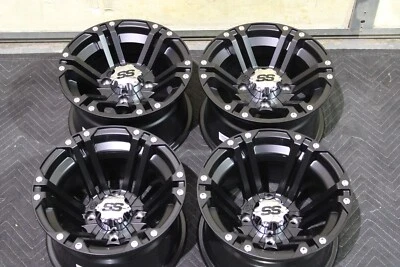 YAMAHA KODIAK 400 SRA 12" ITP SS212 BLK ALUMINUM ATV / UTV WHEELS (SET 4) SRA1CA - Image 1 of 3