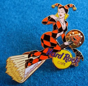REYKJAVIK HARLEQUIN JESTER HALLOWEEN WITCH BROOMSTICK GUITAR Hard Rock Cafe PIN - Picture 1 of 1