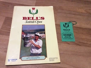 1990 BELLS SCOTTISH OPEN GOLF CHAMPIONSHIP PROGRAMME + SATURDAY TICKET - Picture 1 of 12