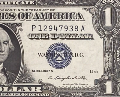 1957A  $1 Dollar Silver Certificate (Blue Seal) Block P-A , Uncirculated - Image 1 of 3
