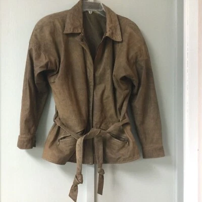 fidelity the outwear company 9/10  jacket Brown Long Sleeve Zip Up Belted Lined - Image 1 of 4