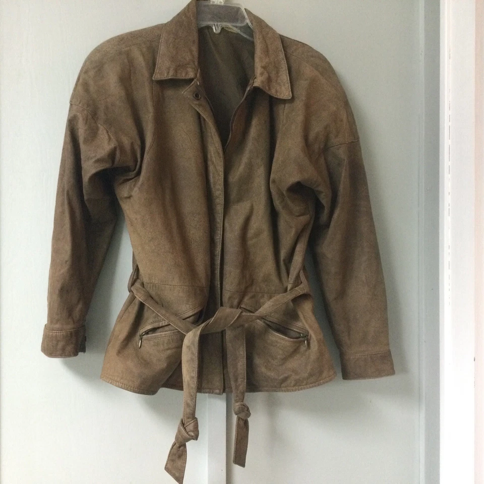 fidelity the outwear company 9/10  jacket Brown Long Sleeve Zip Up Belted Lined - Image 1 of 4