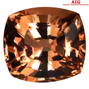 11,01 quilates turmalina naranja sin calefacción corte de cojín certificado AIG (14 x 13 mm) - Imagen 1 de 3