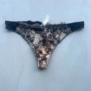 Skarlett Blue Entice Lace Thong. Black/Beige. Small - Picture 1 of 4