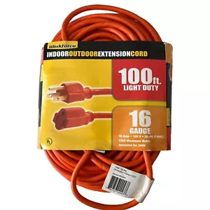 Workforce 100 Fuß Innen/Außen Verlängerungskabel AWG 16/3 leicht belastet 10A125V NEU - Bild 1 von 12