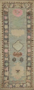Vegetable Dye All-Over Turkish Oushak Wool Hand-knotted 10 ft Runner Rug 3x10 - Picture 1 of 10