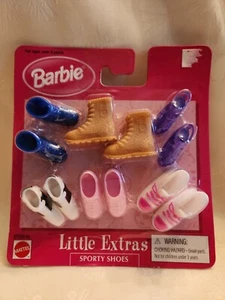 Vintage-1998 Barbie Little Extras Sporty Shoes  New Sealed - 6 Pairs  - Picture 1 of 3
