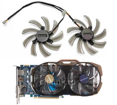 Pair Fans Cooler Fan For Gigabyte GTX 560 600 650 660 670 750 HD7750 7790 - Image 1 of 4