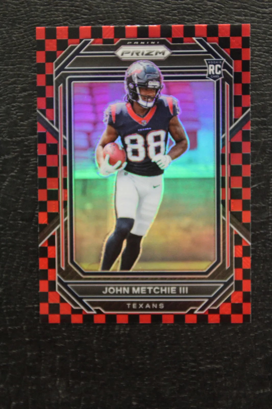 2022 Prizm Black and Red Checkerboard Prizm John Metchie Rookie #316 Texans