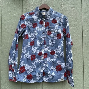 Ariat Western Aloha camicie donna M rosso bianco blu floreale kirby elasticizzato hawaiano - Foto 1 di 15