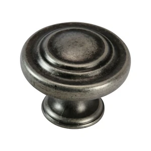 Saturn Round 1-11/32" Pewter Kitchen Cabinet Dresser Drawer Knob K70134P - Picture 1 of 5