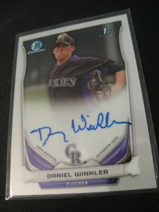 DANIEL WINKLER 2014 1st Bowman Chrome Prospect Autographs #BCAPDW CO Rockies - Picture 1 of 2