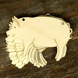 10x Wooden Pig Standing Plain Craft Shapes 3mm Plywood Farmyard Farm - Picture 1 of 5
