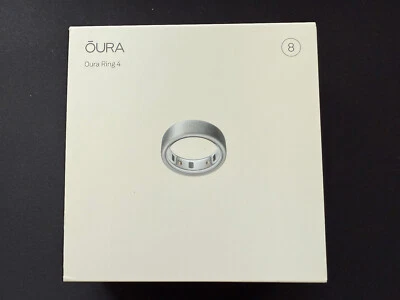 NEW Oura Ring 4 Smart Ring 4th Gen. Size 8  Activity Tracker Brushed Silver - Image 1 of 2