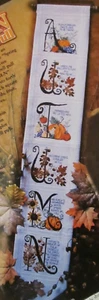 Pull campana autunnale - rivista modello punto croce - foglie di zucca ghianda - Foto 1 di 1