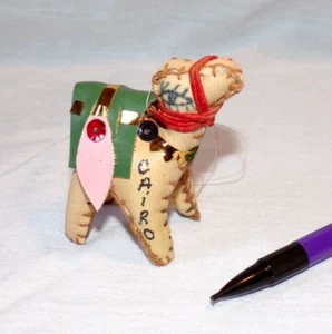 VTG Miniature Dollhouse Leather Stitched Camel Figurine Stuffed Animal 2.5" - Picture 1 of 5