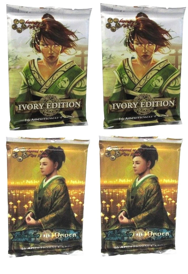 4 paquetes de refuerzo Leyenda de los Cinco Anillos L5R Edición Marfil y El Nuevo Orden NUEVO Foto 1 de 1