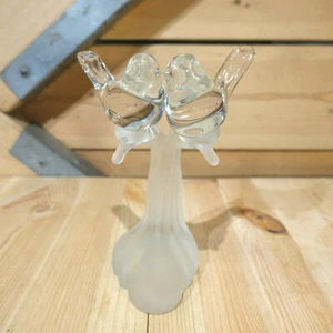 Crystal Love Birds Figurine On Frosted Crystal Branch - Swanky Barn - Picture 1 of 12