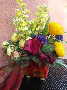 ARREGLO FLORAL EMILO ROBBA PARIS DECORACIÓN DE MESA HOGAR EXCELENTE ESTADO - Imagen 1 de 7
