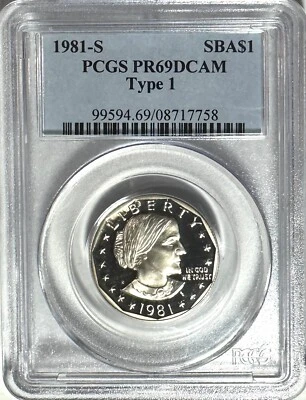 1981-S U.S. Proof Susan B. Anthony $1 Dollar - Type 1 - PCGS PR69 DCAM - Image 1 of 4