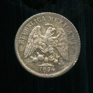 Mexique République 5 Centavos 1874 Mo B Mexico KM# 398.7 - Imagen 1 de 2