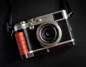 Handmade Wood Ebony Walnut L Hand Grip Holder f Fujifilm Fuji X100V X100F Camera - Picture 1 of 21
