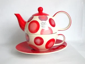 Juego de té rojo Whittard of Chelsea Sun Spot para un - Imagen 1 de 8