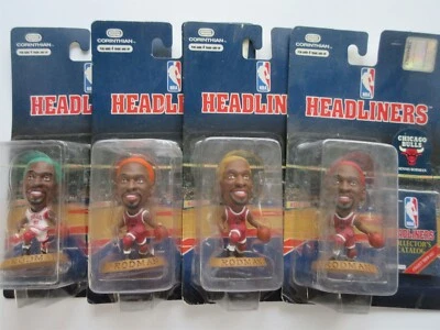 4 cabezas de cartel de la NBA Dennis Rodman Chicago Bulls 1996 97 los 4 colores de cabello Foto 1 de 4