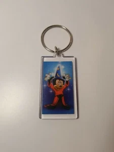 Disney Vintage Classic Mickey Disneyland Keychain Acrylic/Plastic Blue Very Rare - Picture 1 of 3