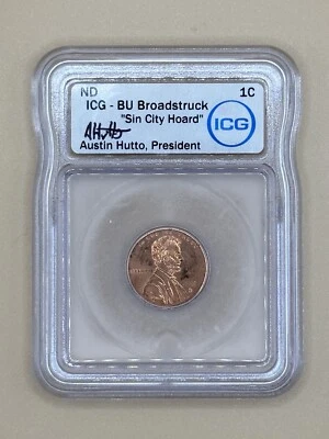 ICG BU 2001 D 1c - Broadstruck Error From "Sin City Hoard" Hand Signed - Image 1 of 2